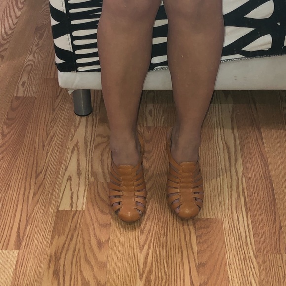 ASOS Cognac Platform Caged Sandals - Picture 8 of 8